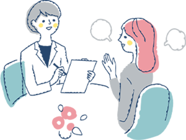 カウンセリングをしているイラスト